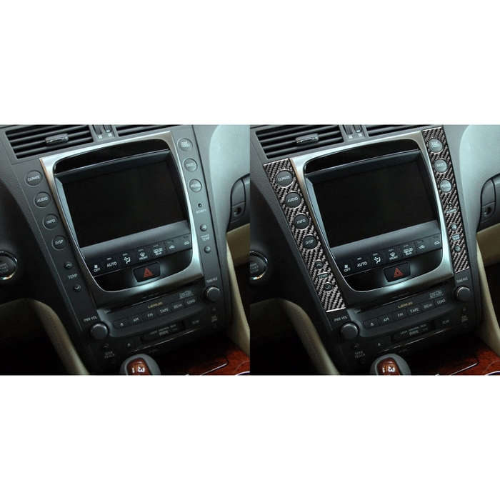 2 PCS / Set Carbon Fiber Car Central Control Panel B Version Decorative Sticker for Lexus GS 2006...