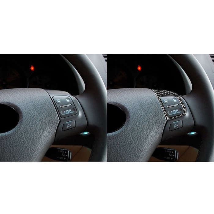 2 PCS / Set Carbon Fiber Car Steering Wheel Button B Version Decorative Sticker for Lexus GS 2006...