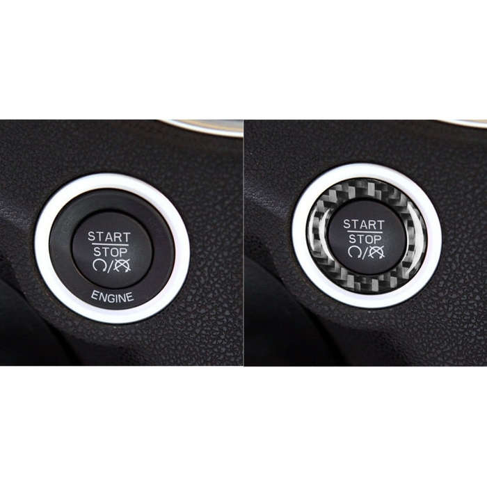 Carbon Fiber Car Ignition Switch Inside Decorative Sticker for Dodge Challenger 2015 to Now, Left...