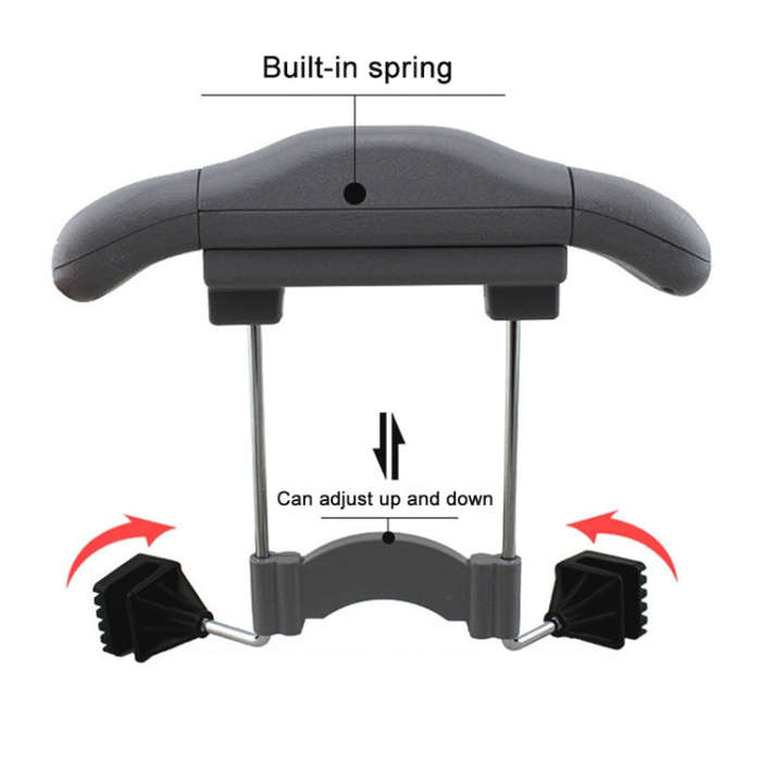Car Faux Leather Retractable Coat Hanger (Black)