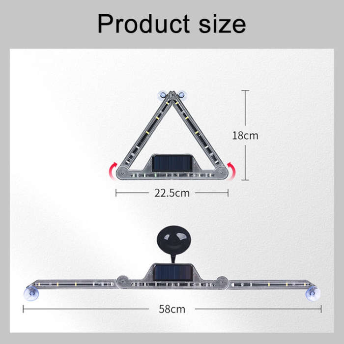 Car Triangular Light Warning Sign Solar Charging Strobe Emergency Ranger Light (Colorful Light)
