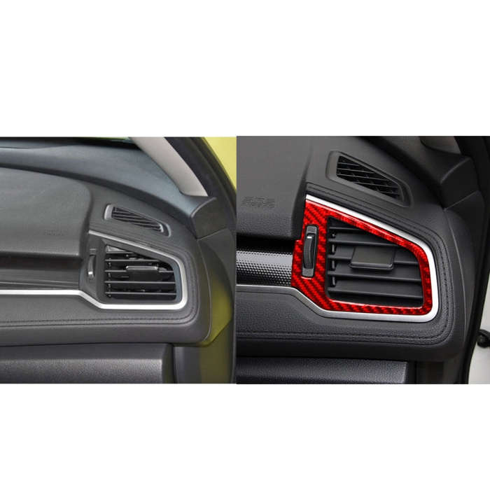 Car Carbon Fiber Left and Right Air Outlet Decorative Sticker for Honda Tenth Generation Civic 20...