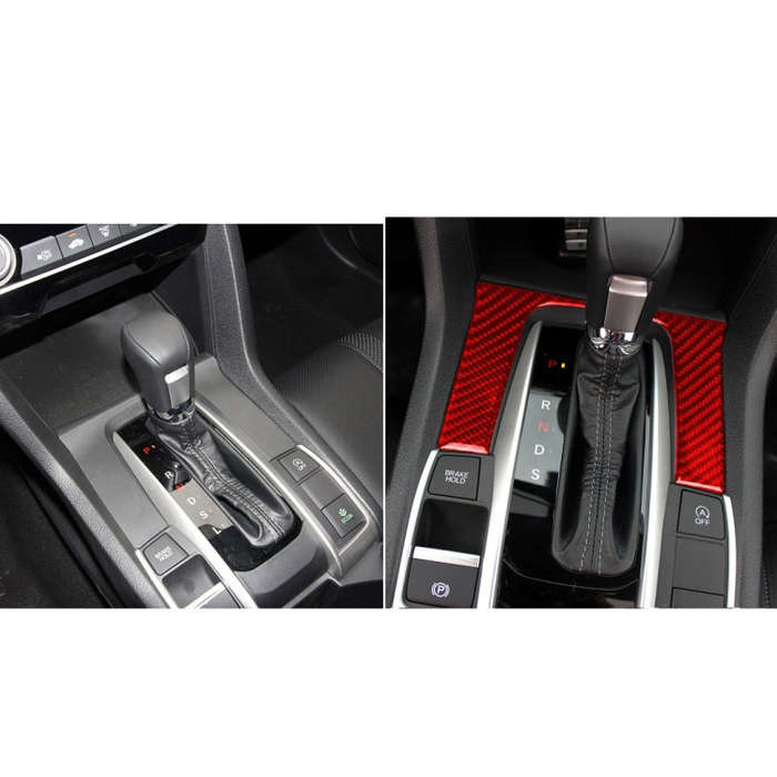 Car Carbon Fiber Gear Decorative Sticker for Honda Tenth Generation Civic 2016-2019, Left and Rig...