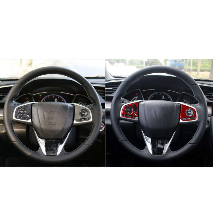 Car Carbon Fiber Steering Wheel Button High Configuration Decorative Sticker for Honda Tenth Gene...