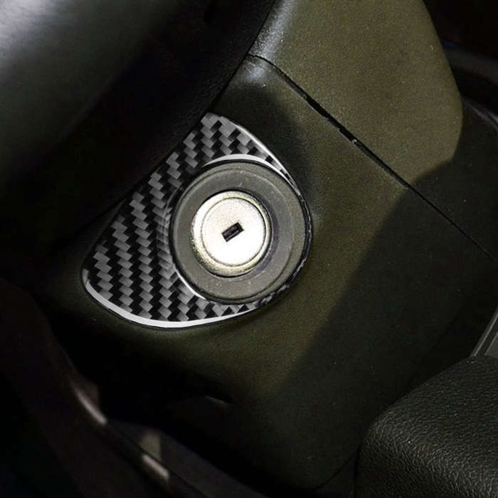Car Carbon Fiber Ignition Switch Decorative Sticker for Ford F150 2017-2020, Left and Right Drive...