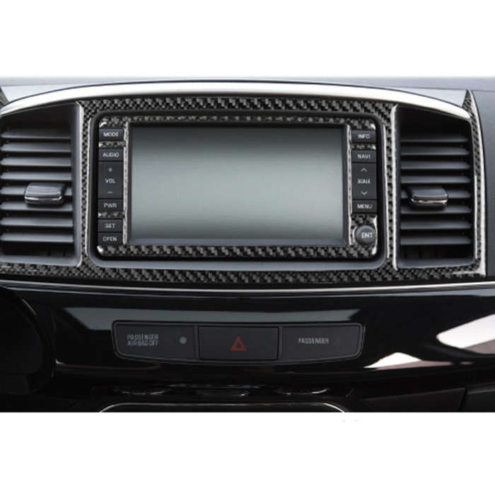 2 PCS Car Carbon Fiber Navigation System Display Decorative Sticker for Mitsubishi Lancer EVO 200...