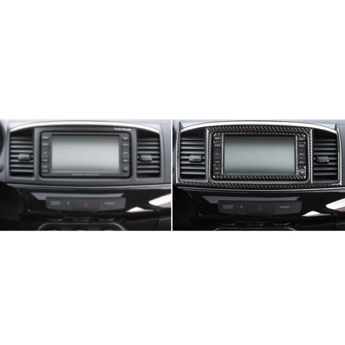 2 PCS Car Carbon Fiber Navigation System Display Decorative Sticker for Mitsubishi Lancer EVO 200...