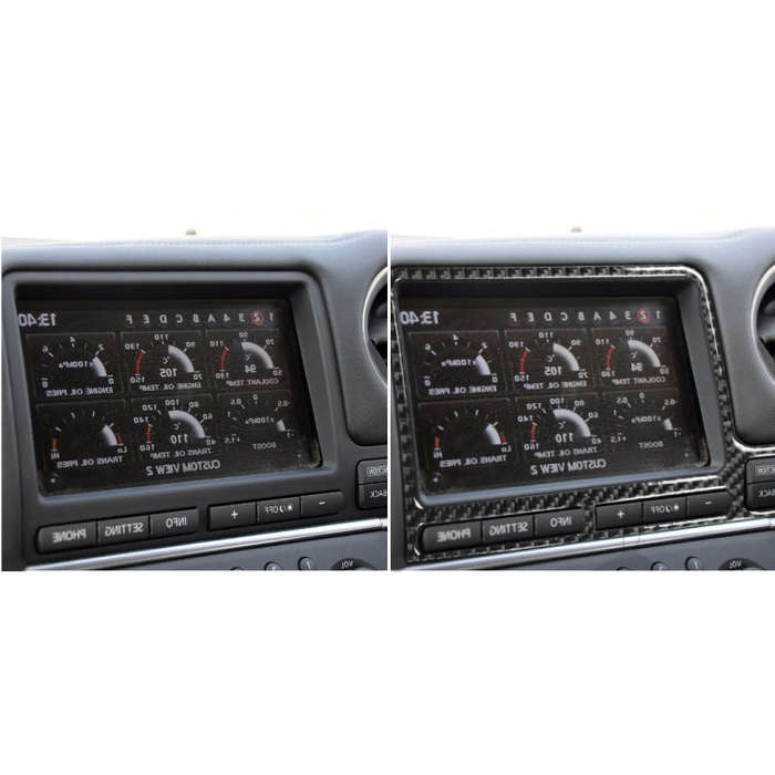Car Carbon Fiber Navigation Display Frame Decorative Sticker for Nissan GTR R35 2008-2016, Right ...