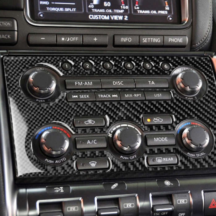 Car Carbon Fiber Instrument Control Panel Decorative Sticker for Nissan GTR R35 2008-2016, Left D...