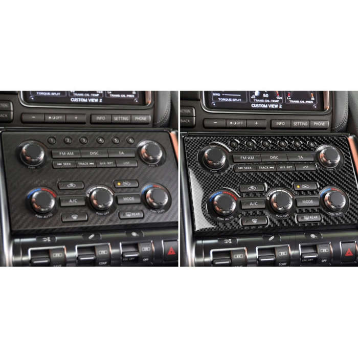 Car Carbon Fiber Instrument Control Panel Decorative Sticker for Nissan GTR R35 2008-2016, Left D...