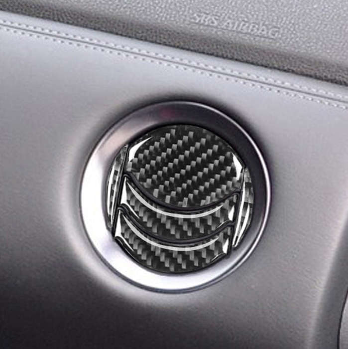 5 PCS Car Carbon Fiber Central Air Outlet Decorative Sticker for Nissan GTR R35 2008-2016, Left a...