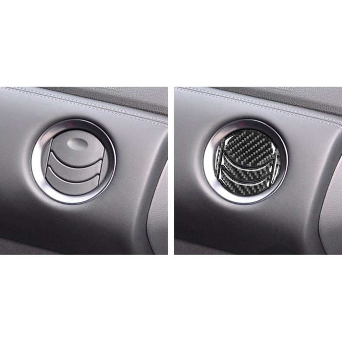 5 PCS Car Carbon Fiber Central Air Outlet Decorative Sticker for Nissan GTR R35 2008-2016, Left a...