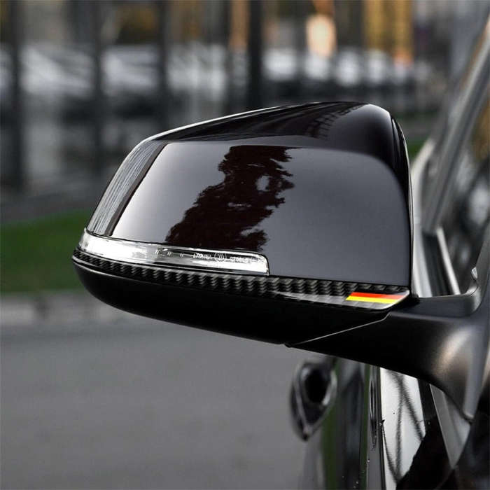 Yellow Red Color Carbon Fiber Car Rearview Mirror Bumper Strip Decorative Sticker for BMW F30 201...