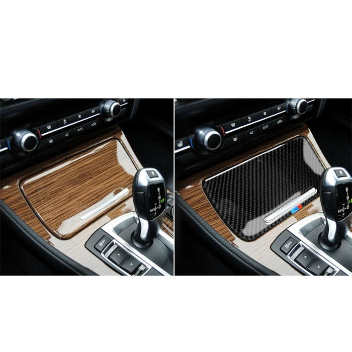 Three Color Carbon Fiber Car Storage Box Decorative Sticker for BMW 5 Series F10 2011-2017