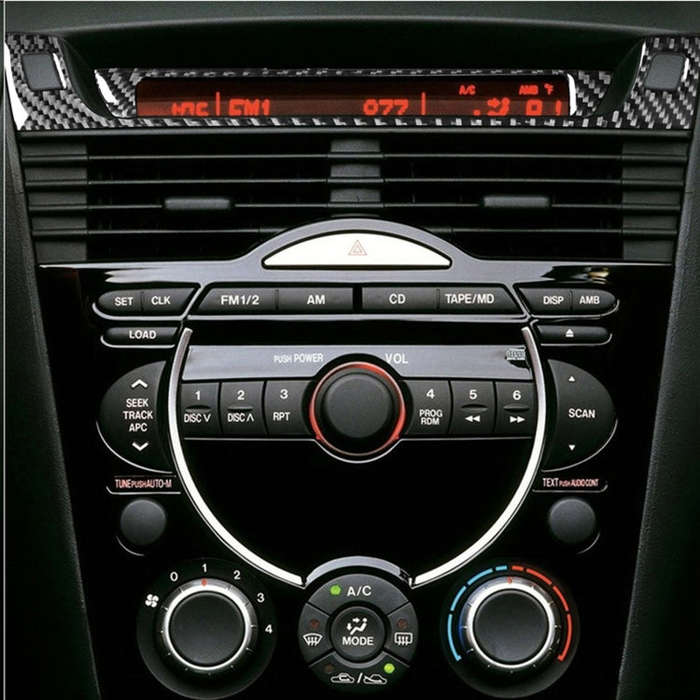 2 PCS Car Carbon Fiber Information Display Decorative Sticker for Mazda RX8 2004-2008, Left and R...