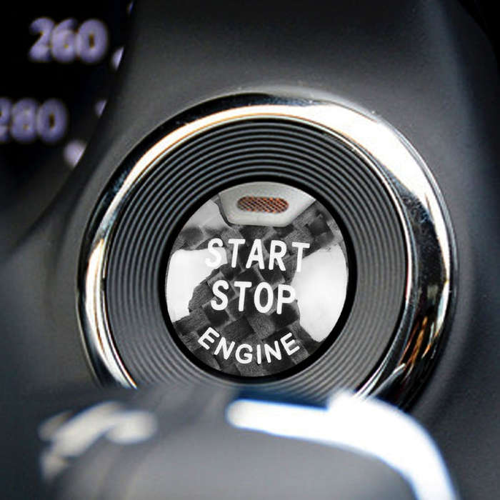 Car Carbon Fiber Engine Start Button Decorative Cover Trim for Nissan / Infiniti (Black)