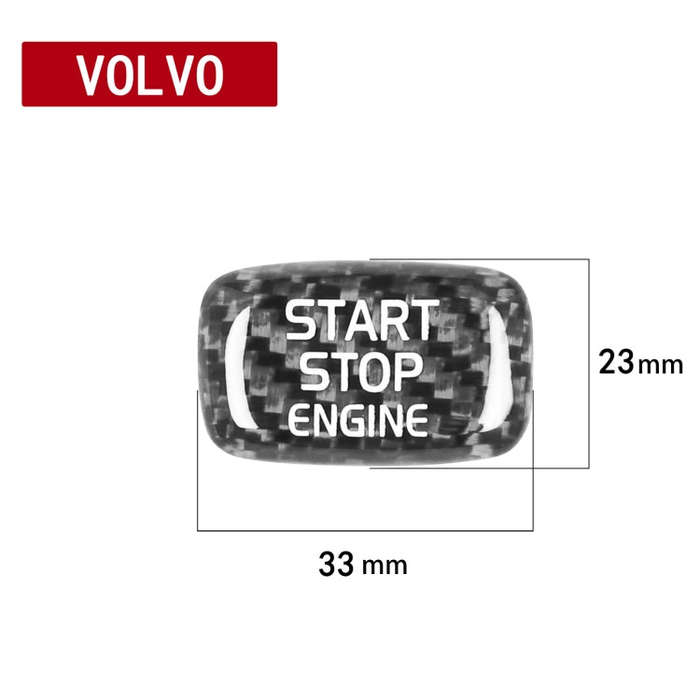 Car Carbon Fiber Engine Start Button Decorative Cover Trim for Volvo V40 2013-2019 (Black)