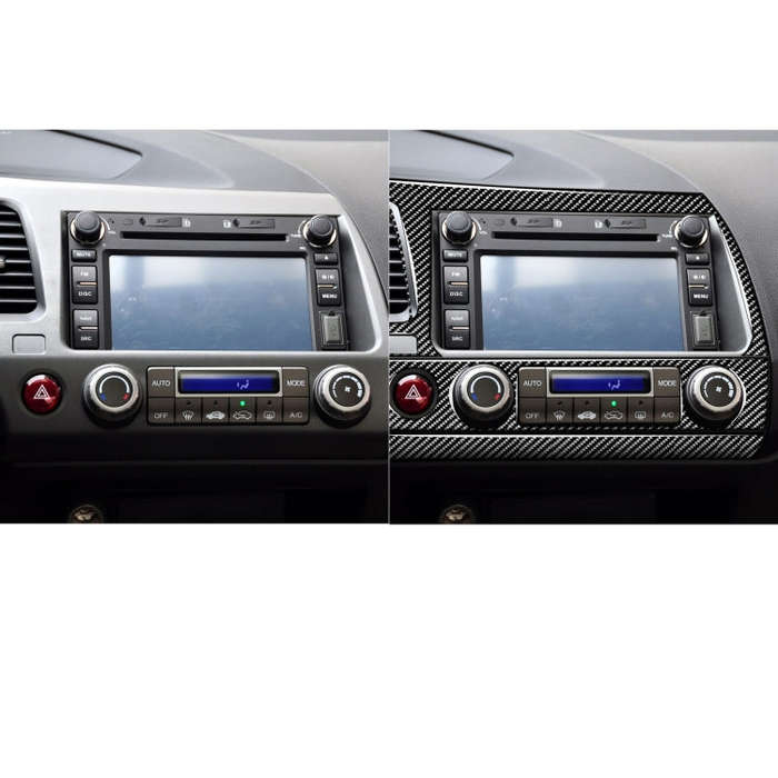 3 in 1 Car Carbon Fiber Central Control Navigation Panel Decorative Sticker for Honda Civic 8th G...