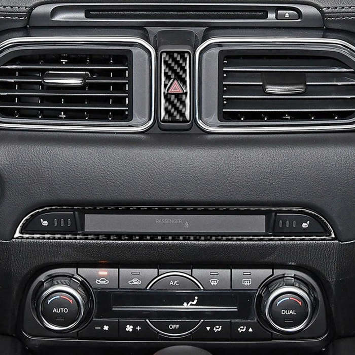 Car Carbon Fiber Central Control Panel Decorative Sticker for Mazda CX-5 2017-2018, Left and Righ...