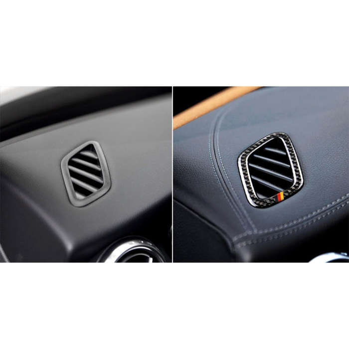 Car Carbon Fiber German Color Dashboard Air Outlet Decorative Sticker for Mercedes-Benz A Class 2...