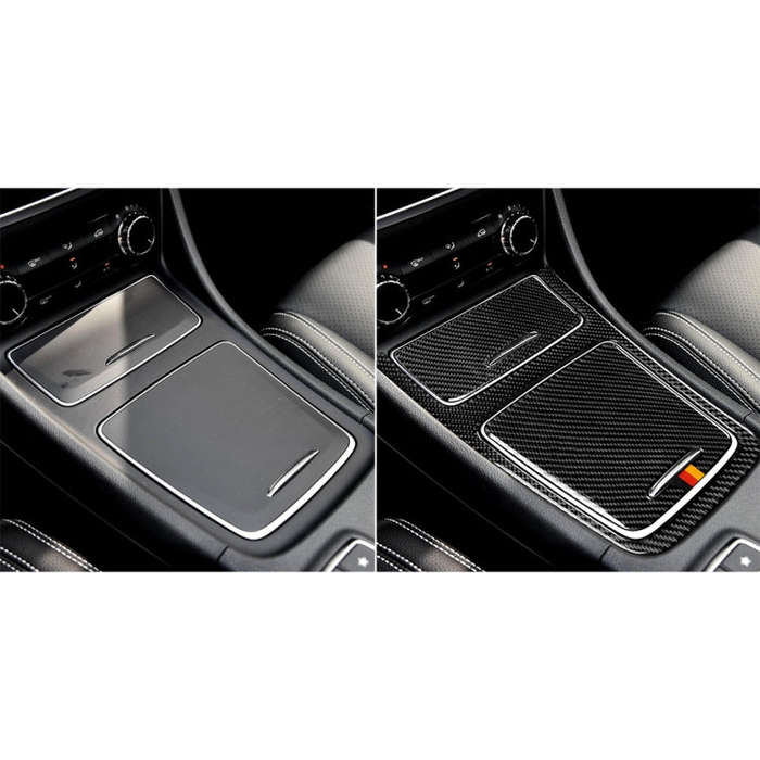 Car Carbon Fiber German Color Central Control Panel Decorative Sticker for Mercedes-Benz A Class ...