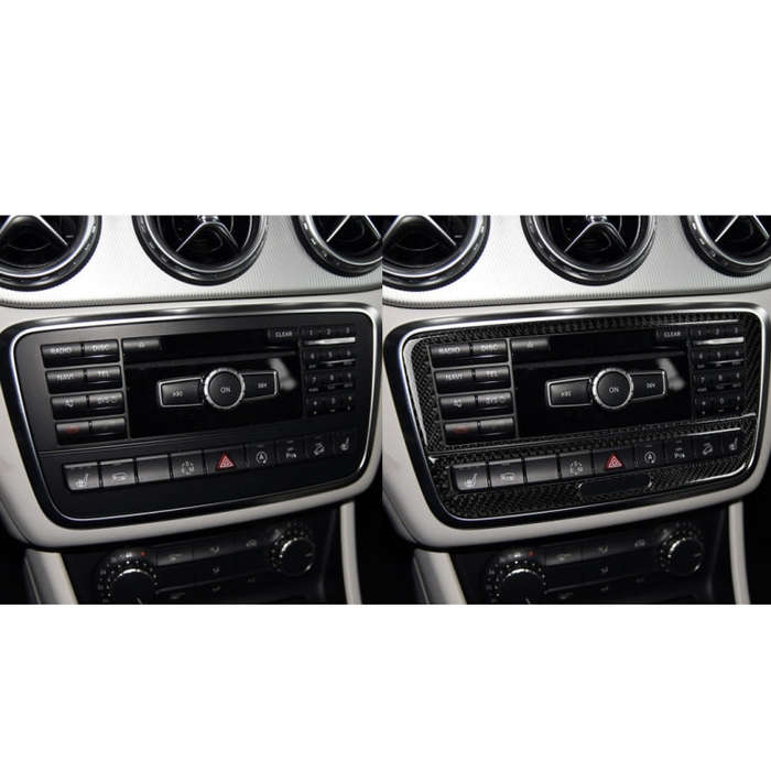 Car Carbon Fiber Solid Color Air Conditioning CD Panel Decorative Sticker for Mercedes-Benz A Cla...