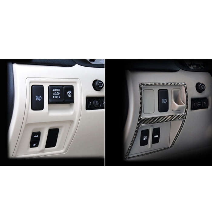 Car Carbon Fiber Trunk Switch Decorative Sticker for Lexus IS250 300 350C 2006-2012, Left and Rig...