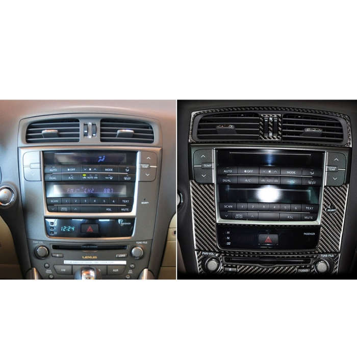 Car Carbon Fiber Navigation Panel A Decorative Sticker for Lexus IS250 300 350C 2006-2012, Left a...
