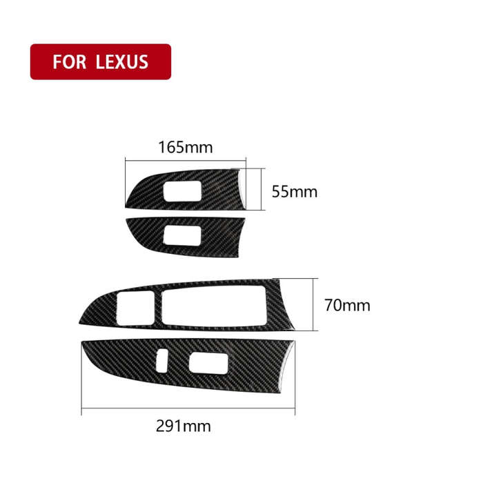 Car Carbon Fiber Window Glass Lift Decorative Sticker for Lexus IS250 300 350C 2006-2012, Right D...