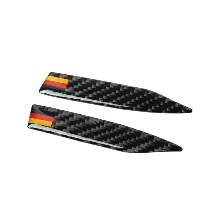 Car Carbon Fiber German Flag Pattern Rearview Mirror Anti-collision Sticker for Audi TT, Left and...