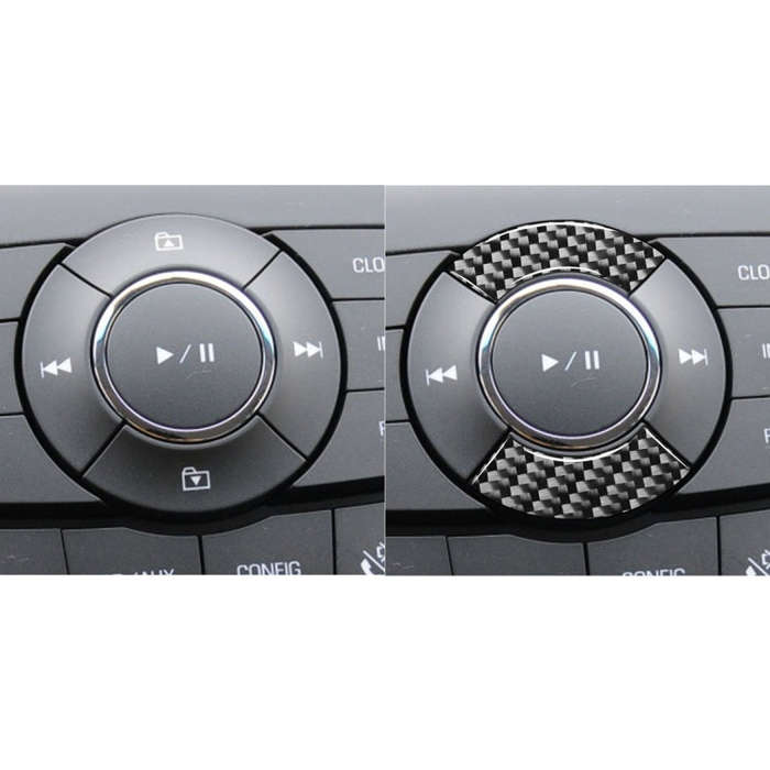 Car Carbon Fiber CD Button Decorative Sticker for Chevrolet Cruze 2009-2015, Left and Right Drive...