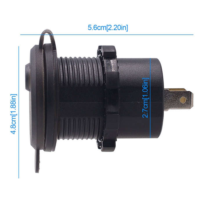 Universal Car Single Port USB Charger Power Outlet Adapter 2.4A 5V IP66 with LED Digital Voltmete...