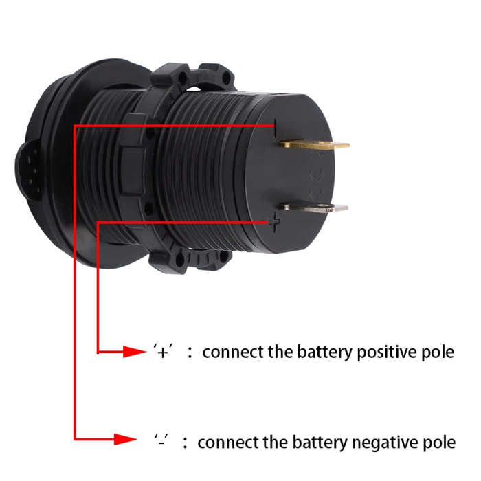 Universal Car Dual USB Charger Power Outlet Adapter 4.2A 5V IP66 with Aperture + 60cm Cable(Blue ...
