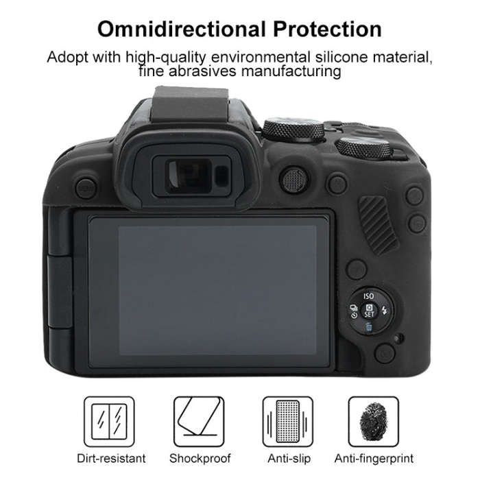 For Canon EOS R10 Soft Silicone Protective Case (Black)