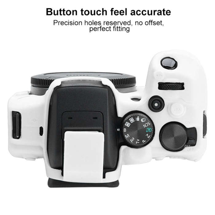 For Canon EOS R10 Soft Silicone Protective Case (White)