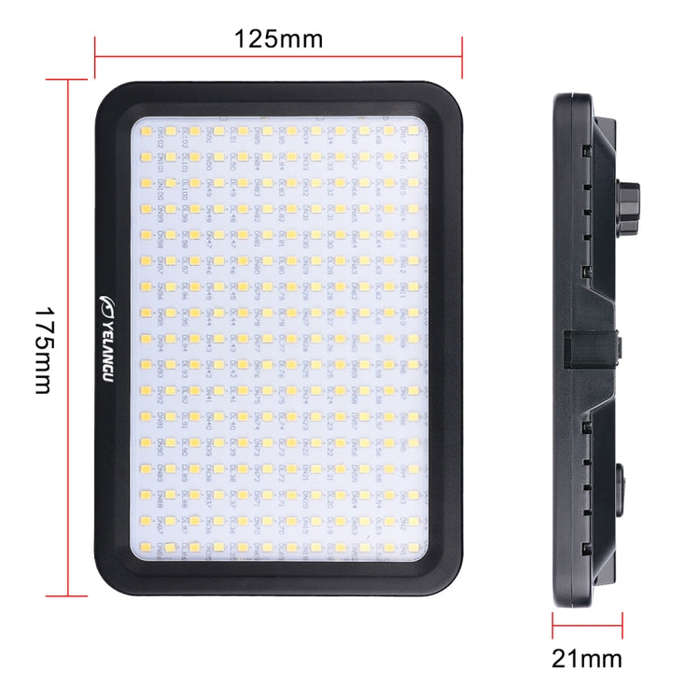 YELANGU YLG0504B 204 LEDs 1000LM 3300-5600K No Polar Dimmable Studio Light Video & Photo Light fo...