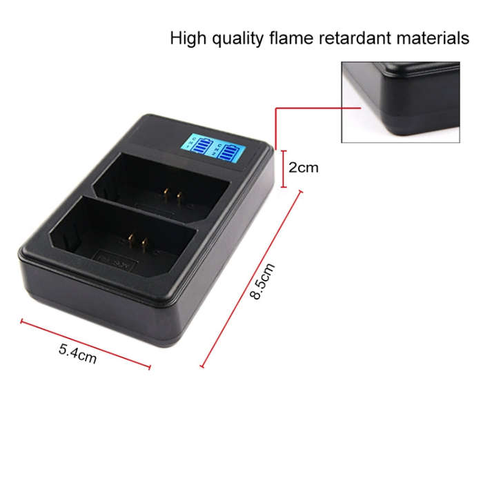 Dual Channel Digital LCD Display Battery Charger with USB Port for Sony NP-FZ100 Battery, Compati...