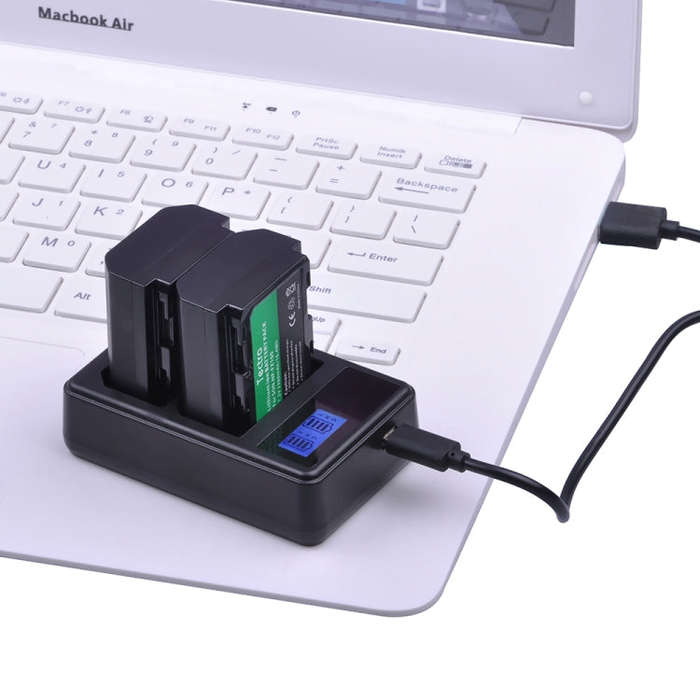 Dual Channel Digital LCD Display Battery Charger with USB Port for Sony NP-FZ100 Battery, Compati...