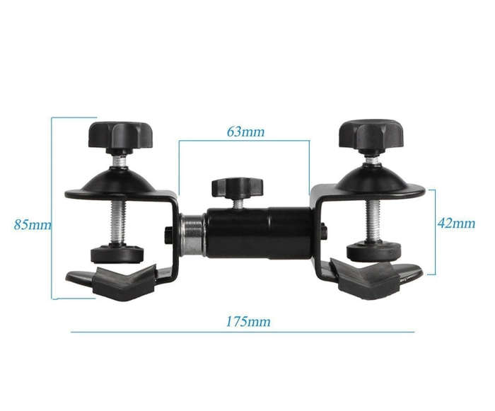 C-Type 2 in 1 Camera Umbrella Holder Clip Clamp Bracket Support for Tripod Light Stand Outdoor Ph...