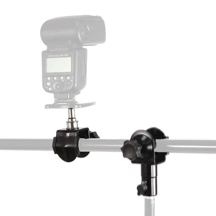 C-Type 2 in 1 Camera Umbrella Holder Clip Clamp Bracket Support for Tripod Light Stand Outdoor Ph...