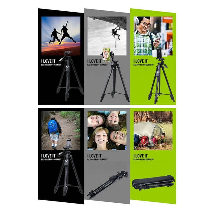 YUNTENG VCT-5208RM Aluminum Magnesium Alloy Leg Tripod Mount with Bluetooth Remote Control & Trip...