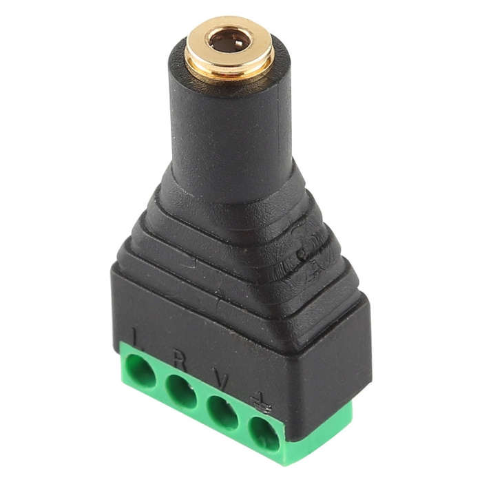 3.5mm Female Plug 4 Pin Terminal Block Stereo Audio Connector