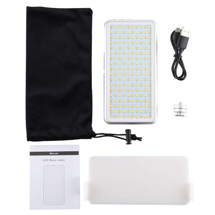 LED011S Pocket 180 LEDs Professional Vlogging Photography Video & Photo Studio Light with OLED Di...