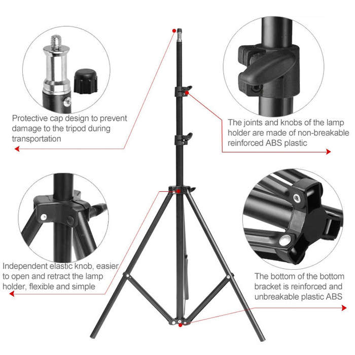 50x70cm Single Light Softbox + 2m Photography Lighting Tripod Mount Stand + Arm Jib Crossbar Brac...