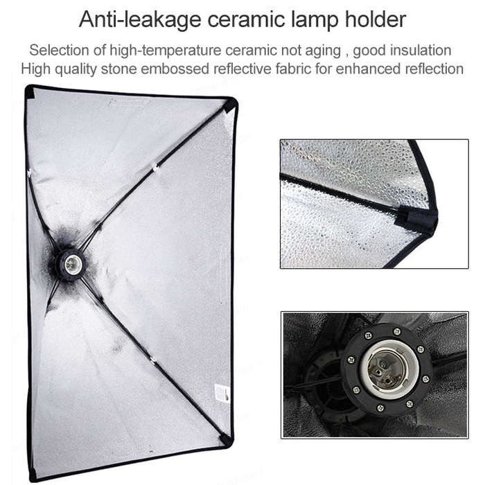 50x70cm Single Light Softbox + 2m Photography Lighting Tripod Mount Stand + Arm Jib Crossbar Brac...