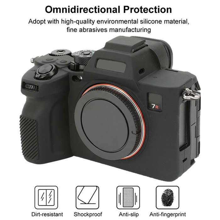 For Sony ILCE-7RM5 / Alpha 7R V Soft Silicone Protective Case (Black)