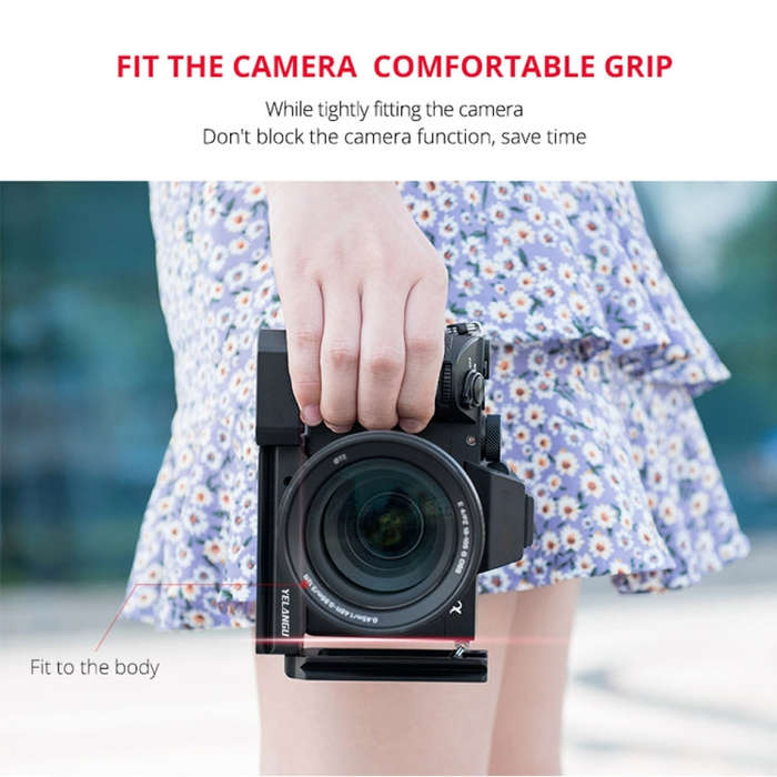 YELANGU CL6 YLG0712A Vertical Shoot Quick Release L Plate Bracket Base Holder for Sony A9 (ILCE-9...