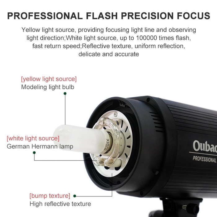 TRIOPO Oubao TTR300W 60x90cm Studio Softbox + Tripod Mount + 2x Light Bulb Photography Lighting T...