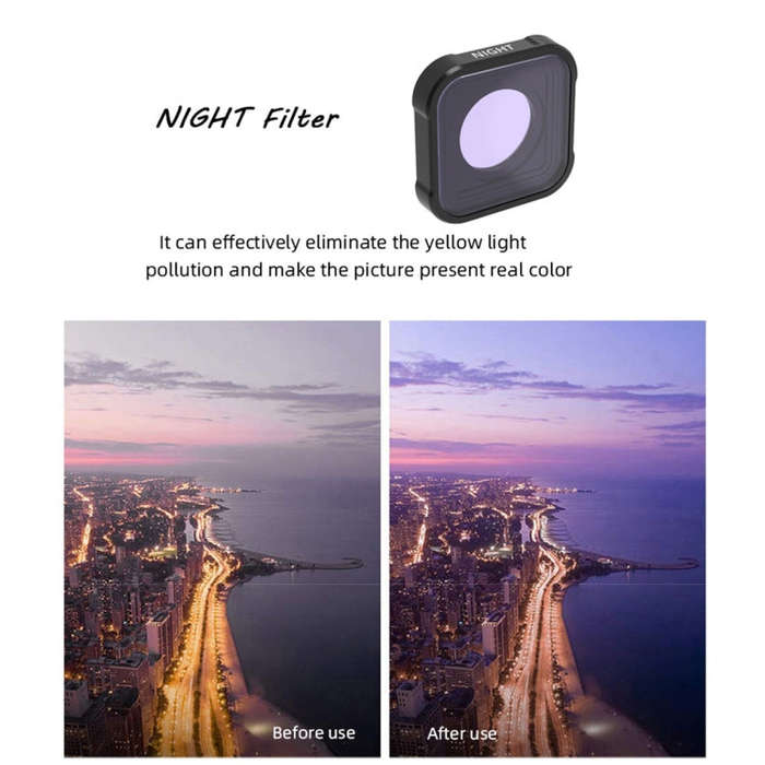 JSR KB Series STAR+CPL+NIGHT+ND8+ND16+ND32 Lens Filter for GoPro HERO13 Black /12 Black /11 Black...