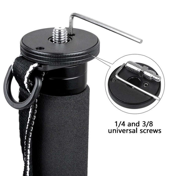 BEXIN MAS325 Portable Travel Outdoor DSLR Camera Aluminum Alloy Monopod Holder(Black)
